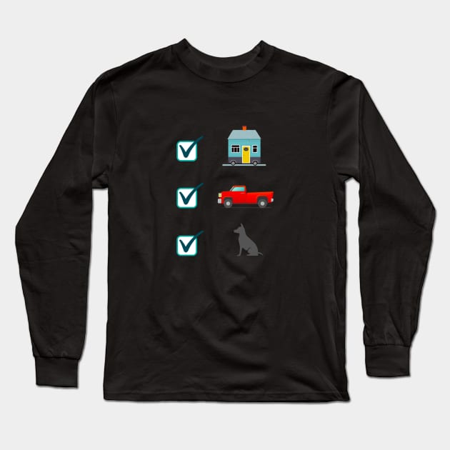 Tiny House Check, Truck Check, Dog Check Long Sleeve T-Shirt by iosta